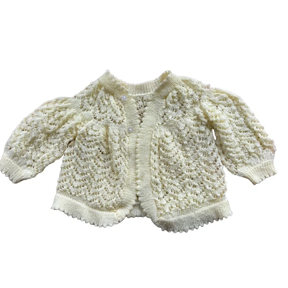 Grammy Made Vintage Yellow Knit Sweater for Baby